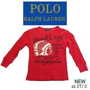 Polo Ralph Lauren Red Long Sleeve Thermal Tee-shirt Indian 2/2T NEW